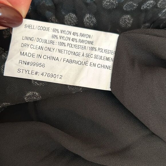 NWT Shoshanna Cassia Dot Velvet Burnout Long Sleeve Mini Dress in Jet/Olive Sz 4 - Picture 16 of 16